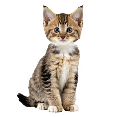 Obraz premium american bobtail cat kitten sitting isolated transparent photo