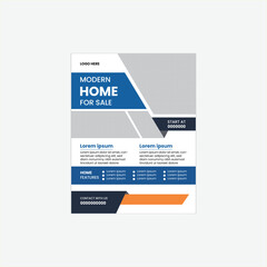 Bule And orange Real Estate Marketing Flyer.