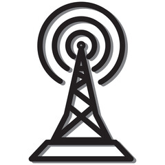 Antenna tower icon in flat style. Broadcasting vector illustration on white isolated background. Wifi business concept.