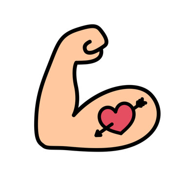 recommend clip art: Flexing arm bicep with tattoo emoji icon