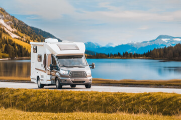 Exploring the Wilderness with a Panoramic RV Journey. Wanderlust on Wheels © AlexGo