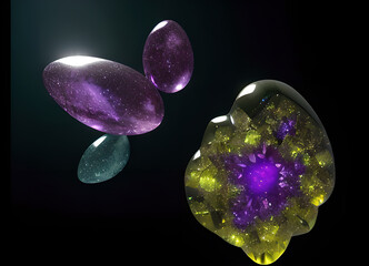 Rare and unusual stones, crystals, jewelry, mystical otherworldly, mysterious aliens,generative ai