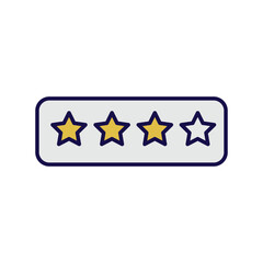 rating icon with white background vector stock illustration