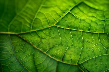 Obraz premium Macro green leaf texture, pattern, textured natural background