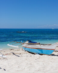 Blue boat on the shores of the Phillipines