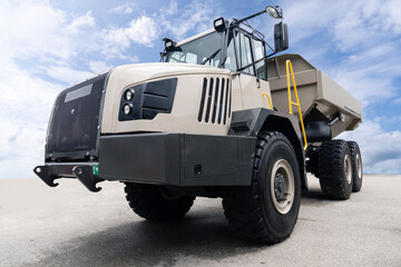 Fototapeta premium Modern heavy mining truck. Front view