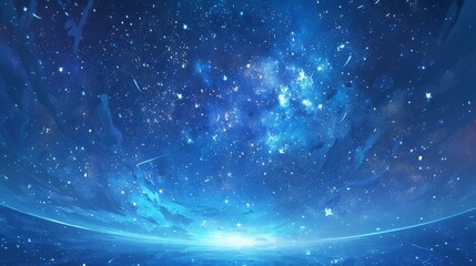 Outter space background with stars and big planet