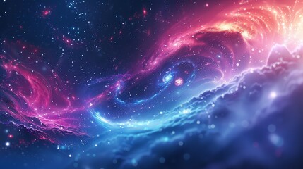Anime style galaxy abstract background illustration