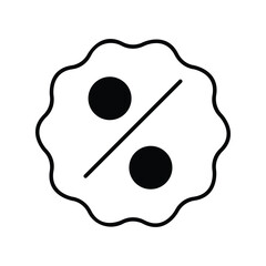 discount icon with white background vector stock illustration