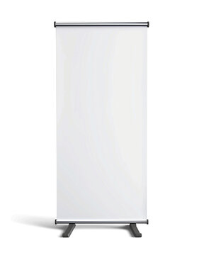 Roll up banner stand isolated on transparent background