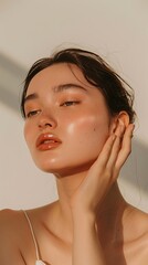 Beauty asian woman, photo model close up shot