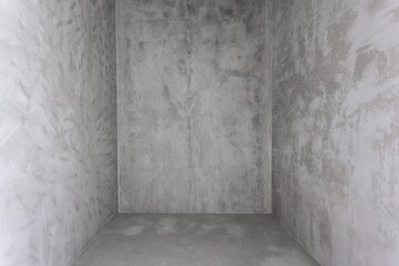 interior of the apartment without decoration in gray colors. rough finish