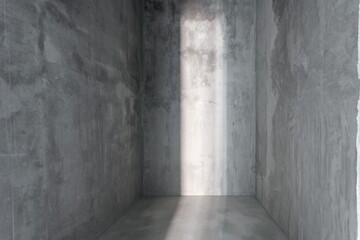 interior of the apartment without decoration in gray colors. rough finish