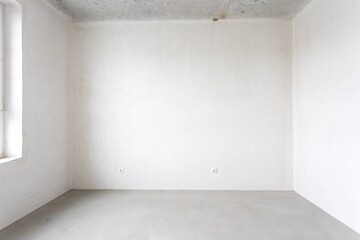 interior of the apartment without decoration in gray colors. rough finish