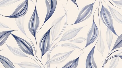 An elegant floral background with a luxury seamless pattern, featuring striped leaves in a minimalistic style.

