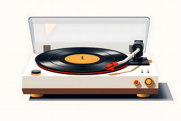 Fototapeta premium illustrated vinyl player vintage style illustration, type writer illustration, vintage type writer