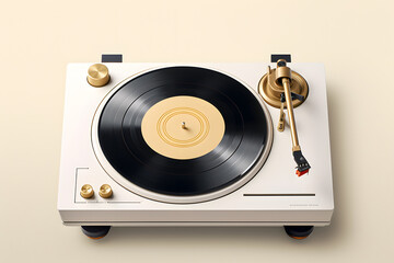 Obraz premium illustrated vinyl player vintage style illustration, type writer illustration, vintage type writer