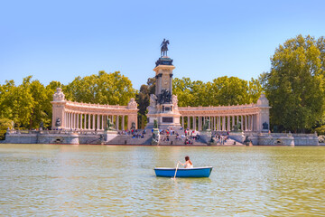 Monument to king Alfonso XII in Buen Retiro Park - Madrid, Spain