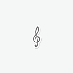 Obraz premium Clef icon sticker isolated on gray background