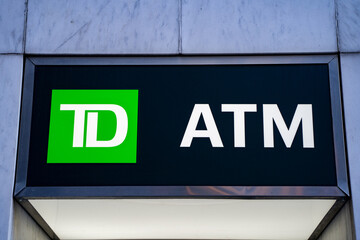 Naklejka premium TD Canada Trust ATM in Toronto. Toronto, Canada - April 30, 2024.