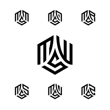 Hexagon logo design, MWS hexagon logo, develop, natural, luxury, modern, finance logo, strong logo
