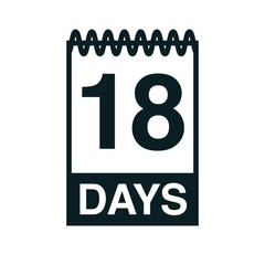 18 days calendar icon vector illustration eps