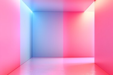 Pink and Blue Corridor with Neon Lights