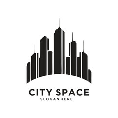 city space building logo design vector illustration