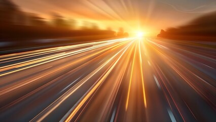Background image of a highway with focus on speed and transportation theme. Concept Speed, Transportation, Highway, Motion Blur, Urban Landscape
