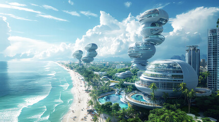 The most highest technology of the human in the future. Generative AI Illustrations.