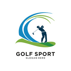 golf sport logo design vector illustration
