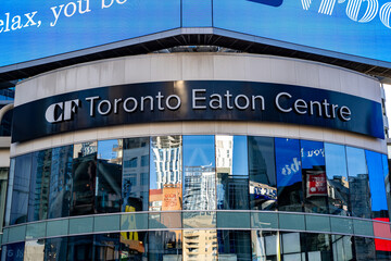 Naklejka premium Entrance to CF Toronto Eaton Centre. Toronto, Canada - April 30, 2024.