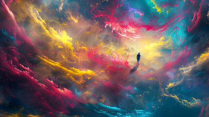 Whimsical Play of Colors: Abstract Reality with Spectral Figures