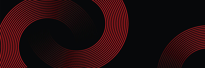 Modern shiny red circle geometric lines background, Abstract lines background, Futuristic technology concept for cover, poster, banner, brochure, header, website
