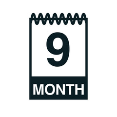 9 month calendar icon vector illustration eps