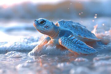 turtle in the snow
