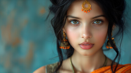 Fototapeta premium portrait of a woman India