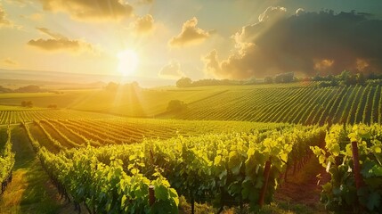 sunset over the field