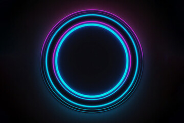 Obraz premium Circle colorful bright neon border frame