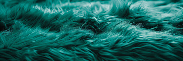 A close up of a green fuzzy animal fur