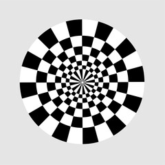 Vector illustration of black and white spiral, Radial pattern