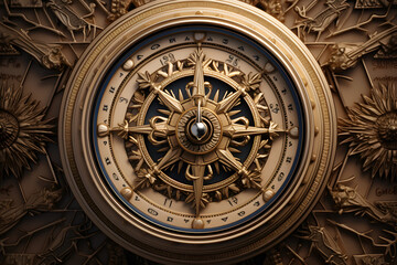 Fototapeta premium vintage style illustrated compass, cmpass illustration, direction of our earth