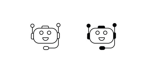 chatbot icon with white background vector stock illustration