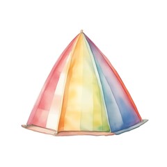 A watercolor of  Beach tent clipart, isolated on white background