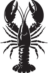 Lobster silhouette on white background. Lobster logo.