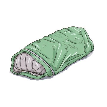 green sleeping bag isolated white clip art preview