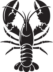 Lobster silhouette on white background. Lobster logo.