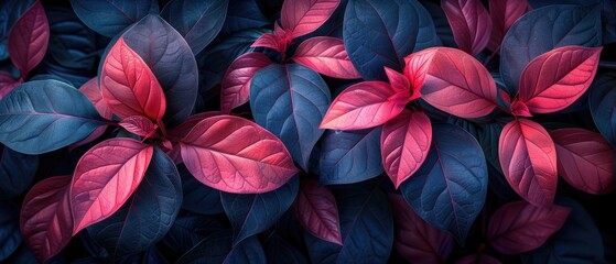 Dark tones enhance the texture of tropical leaves in an abstract pattern.