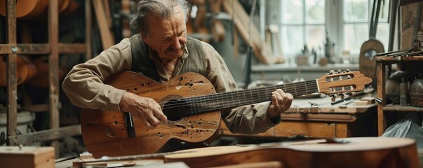Luthier, Guitar Maker, Working In The Workshop