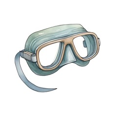 A watercolor of  Snorkel mask clipart, isolated on white background